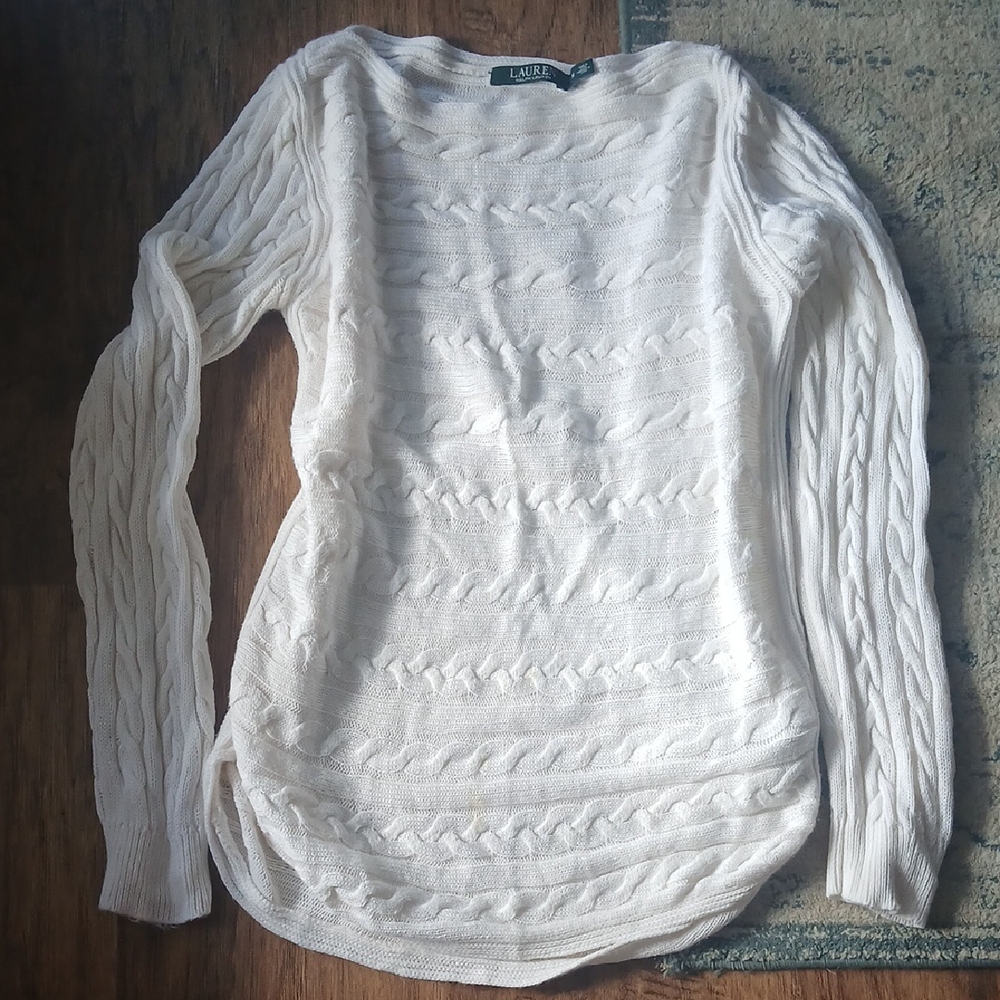 Lauren Ralph Lauren Cream Cable Knit Sweater
